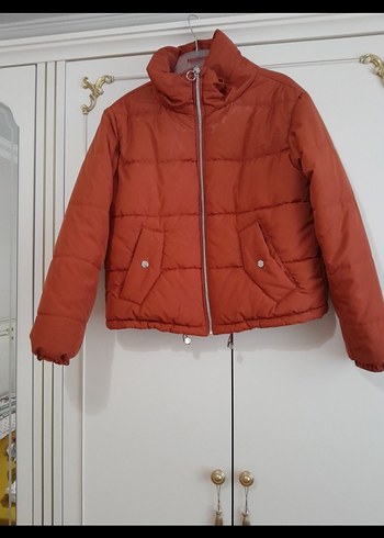 LC Waikiki Kısa Parlak Kahverengi Kadın Mont