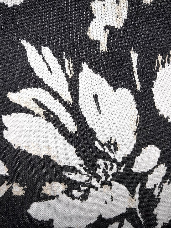 Dantel Detaylı Siyah Çiçekli Uzun Elbise - Görsel 5