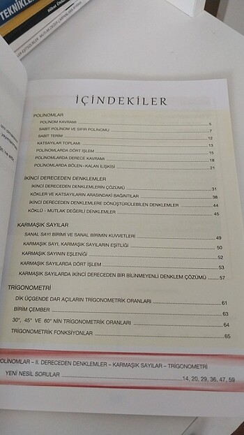  Beden Sonuç Yayinlari Polinom 2. derecden denklemler karmasik sayilar 