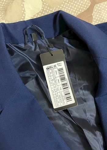 Lacivert Kadın Blazer Ceket düğmeli - Görsel 2