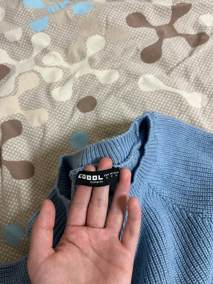 Mavi Örgü Kadın Kazak defacto - Görsel 2