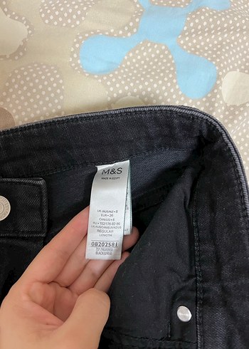 Kadın Gri Midi Boy Yırtmaçlı Denim Pantolon - Görsel 3