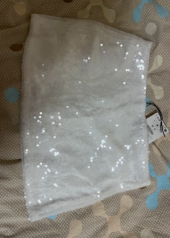 Bershka pullu mini etek m beden etiketli - Görsel 3