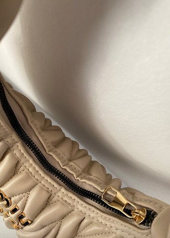 Bej Deri miu miu Kadın Omuz Çantası - Görsel 4