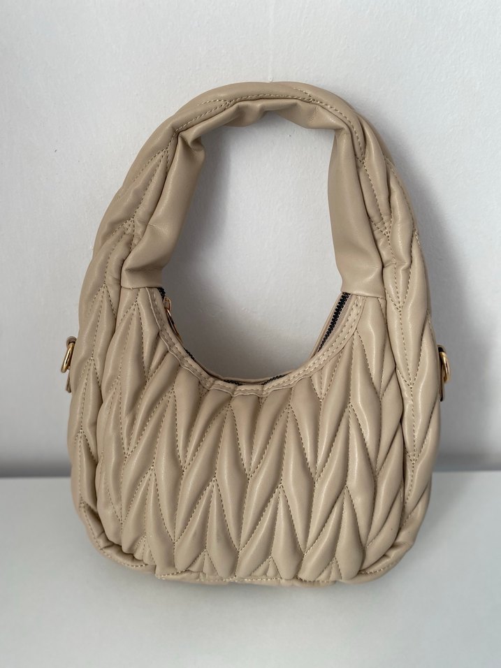 Bej Deri miu miu Kadın Omuz Çantası - Görsel 3