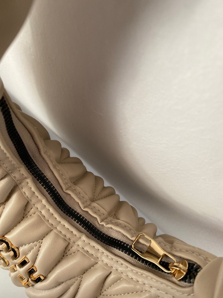 Bej Deri miu miu Kadın Omuz Çantası - Görsel 4