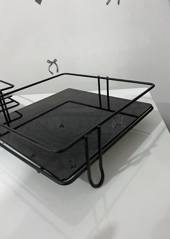 Siyah Metal Makyaj Organizeri+ peçetelik - Görsel 7