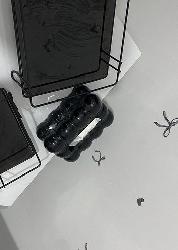 Siyah Metal Makyaj Organizeri+ peçetelik - Görsel 6