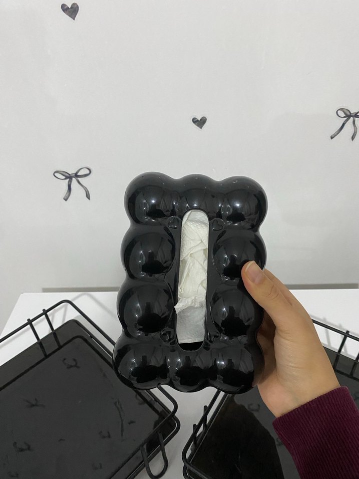 Siyah Metal Makyaj Organizeri+ peçetelik - Görsel 4