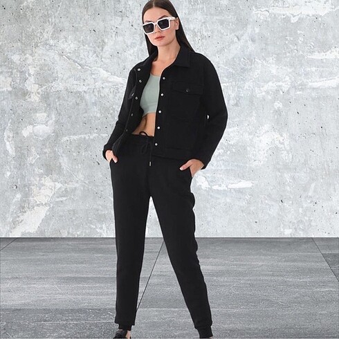 Siyah Crop Ceket