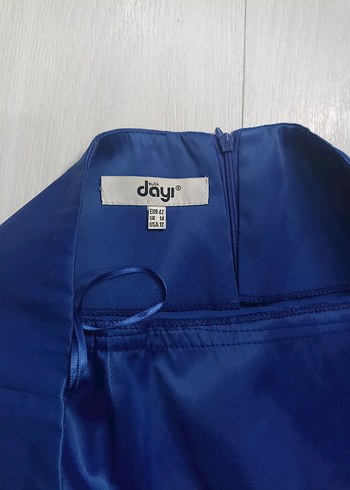 42 Beden lacivert Renk Parlak Mavi Straplez Midi Abiye Elbise