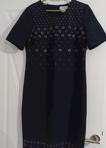 Metal aksesuarlı kalem elbise - Görsel 9