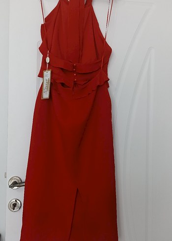 Kırmızı Abiye elbise - Görsel 14
