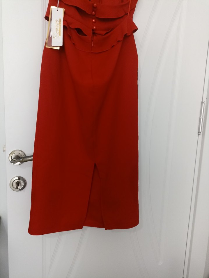 Kırmızı Abiye elbise - Görsel 4