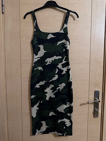 Zara Zara Kamuflaj Elbise