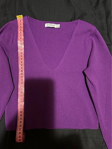s Beden mor Renk Stradivarius Crop Bluz