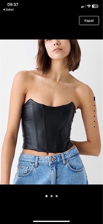 BERSHKA deri crop