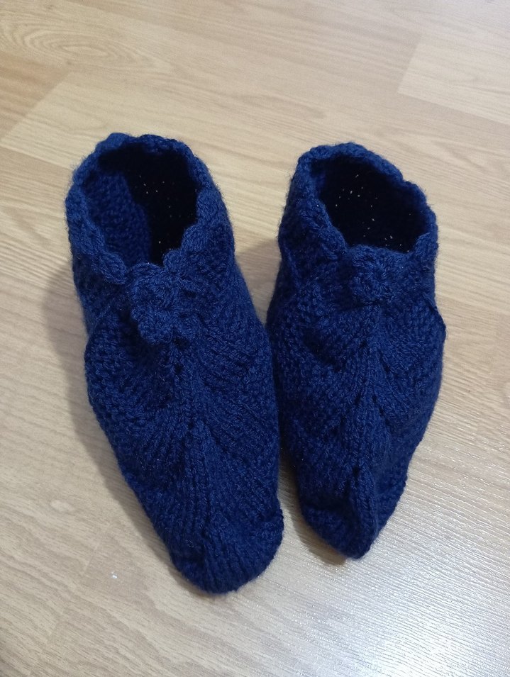 Lacivert Örgü Bayan Patik - Görsel 5