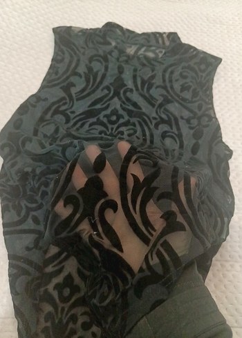 Dantelli Siyah Gotik transparan - Görsel 6