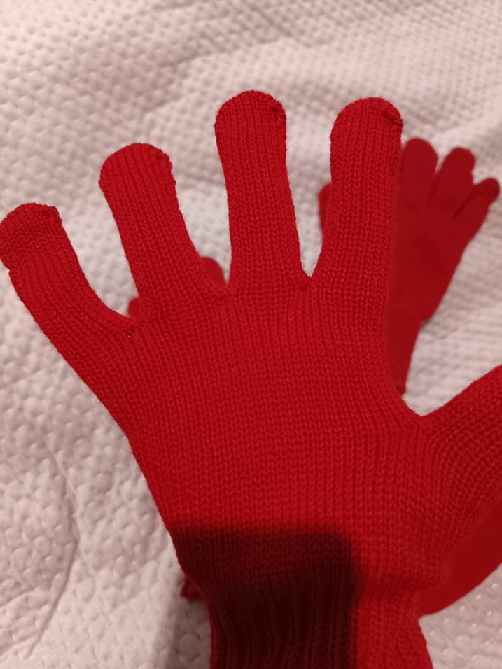 3 adet Kırmızı Örme Kadın Eldiven - Görsel 2