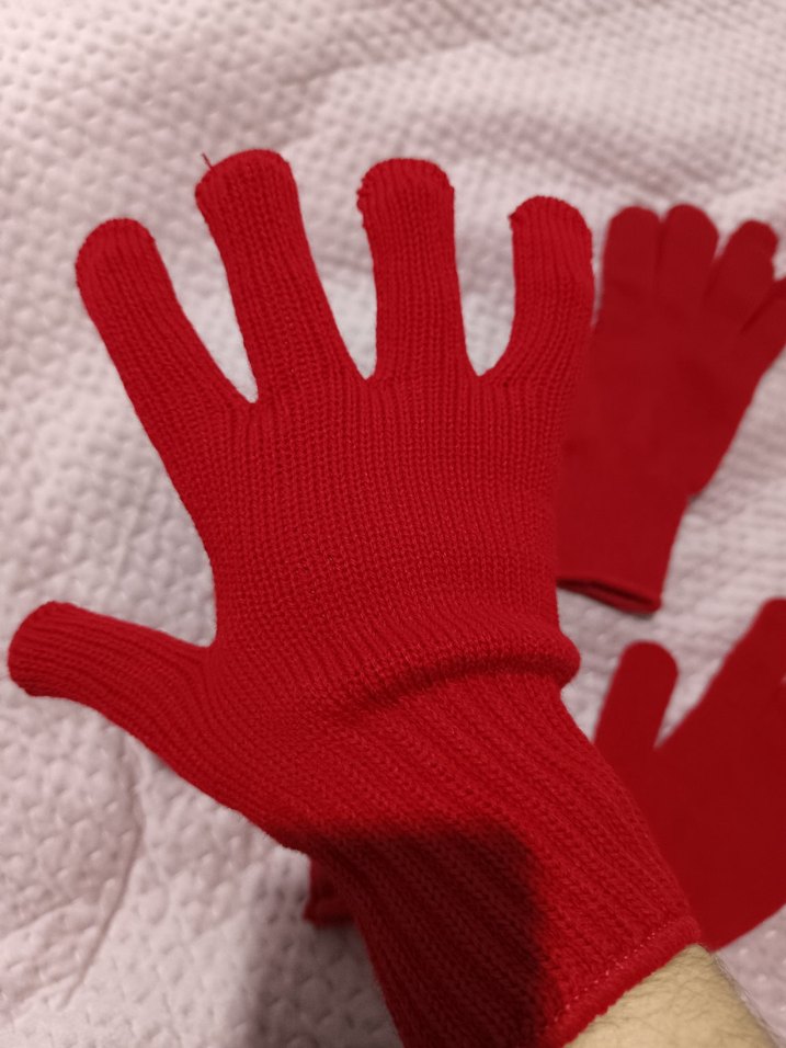 3 adet Kırmızı Örme Kadın Eldiven - Görsel 3