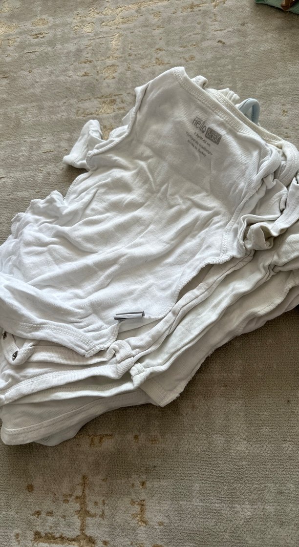 Bebek Erkek Beyaz Keten Hastane Kıyafeti - Görsel 2