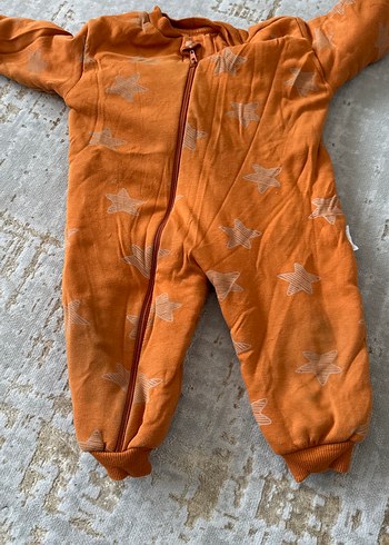 Turuncu Bebek Tulumu, Fermuarlı, Yumuşak Kumaş - Görsel 2