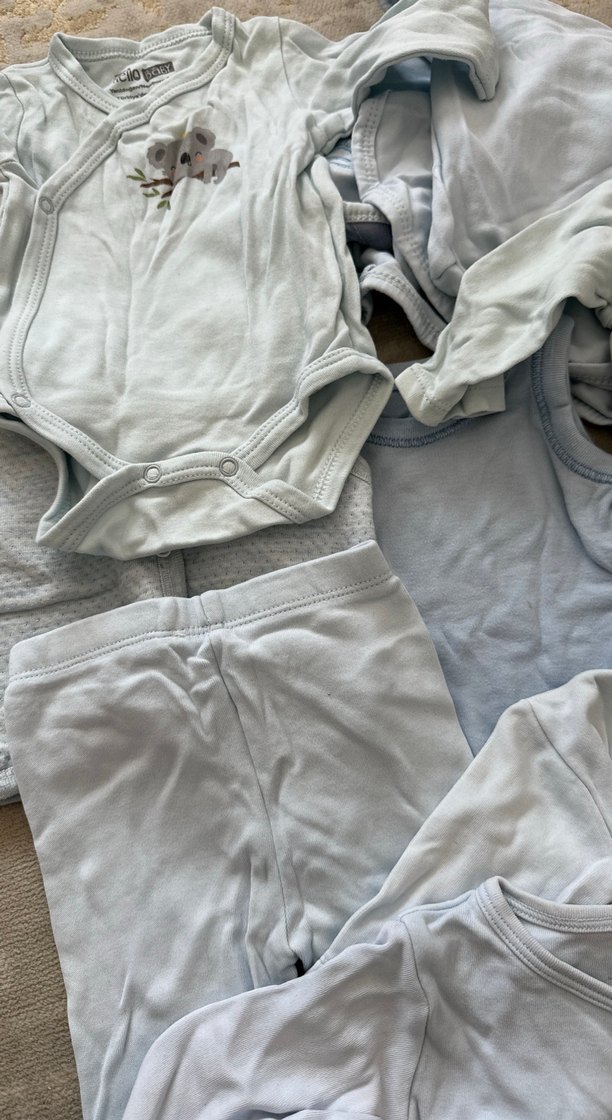 Bebek Erkek Hastane Kıyafeti Uzun Kollu Beyaz - Görsel 3