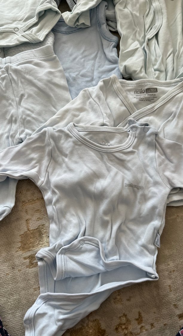 Bebek Erkek Hastane Kıyafeti Uzun Kollu Beyaz - Görsel 2