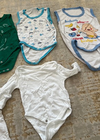 Erkek Bebek Kısa Kollu Pamuklu Body Seti - Görsel 3