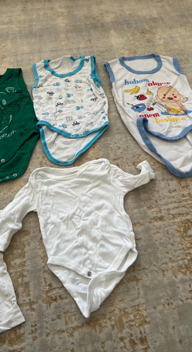 Erkek Bebek Kısa Kollu Pamuklu Body Seti - Görsel 3