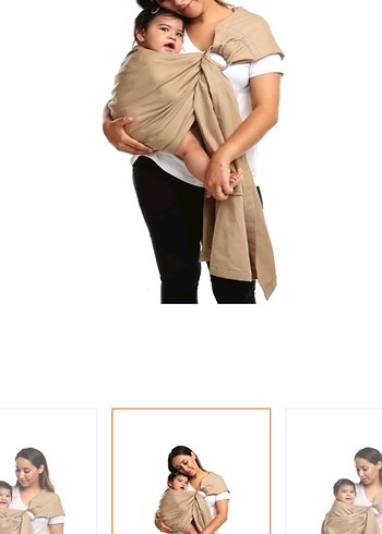 Bej Bebek Taşıma Slingi - Görsel 2