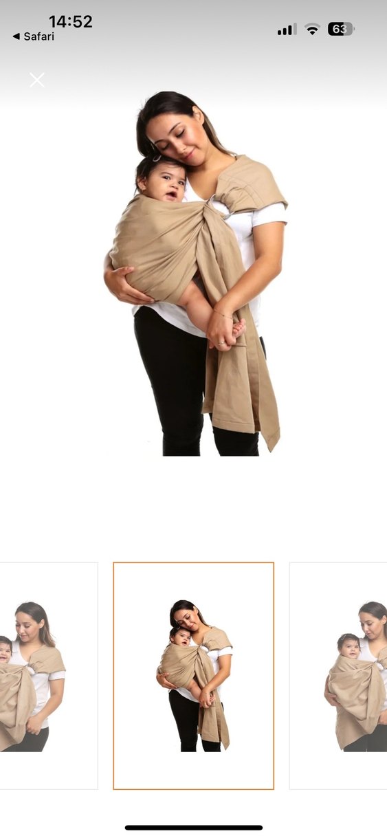 Bej Bebek Taşıma Slingi - Görsel 2