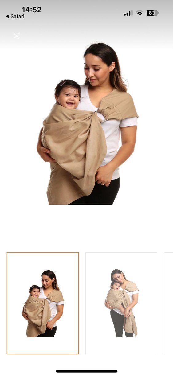 Bej Bebek Taşıma Slingi - Görsel 3
