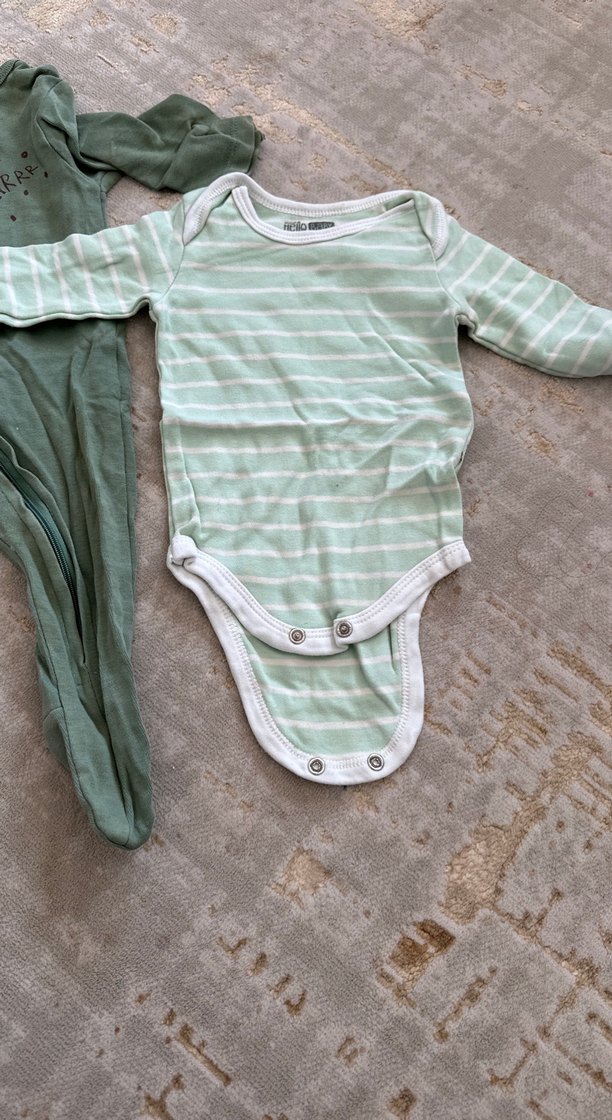 Uzun Kollu Yeşil Bebek Hastane Tulumu - Görsel 3