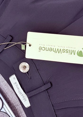 Kadın Mavi Pilili Kumaş Pantolon - Görsel 6