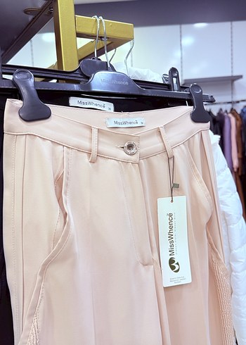 Kadın Mavi Pilili Kumaş Pantolon - Görsel 2