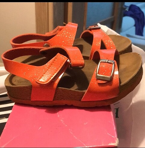 27 Beden kız çocuk sandalet no 27 pinkstep