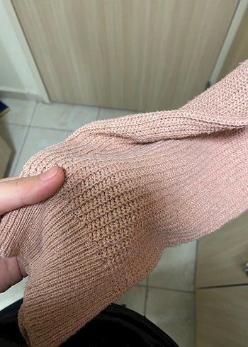 Pembe Fitilli Triko hırka - Görsel 4