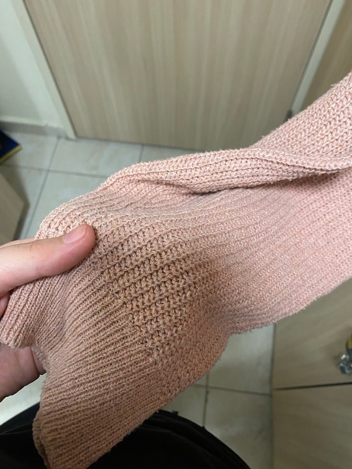 Pembe Fitilli Triko hırka - Görsel 4