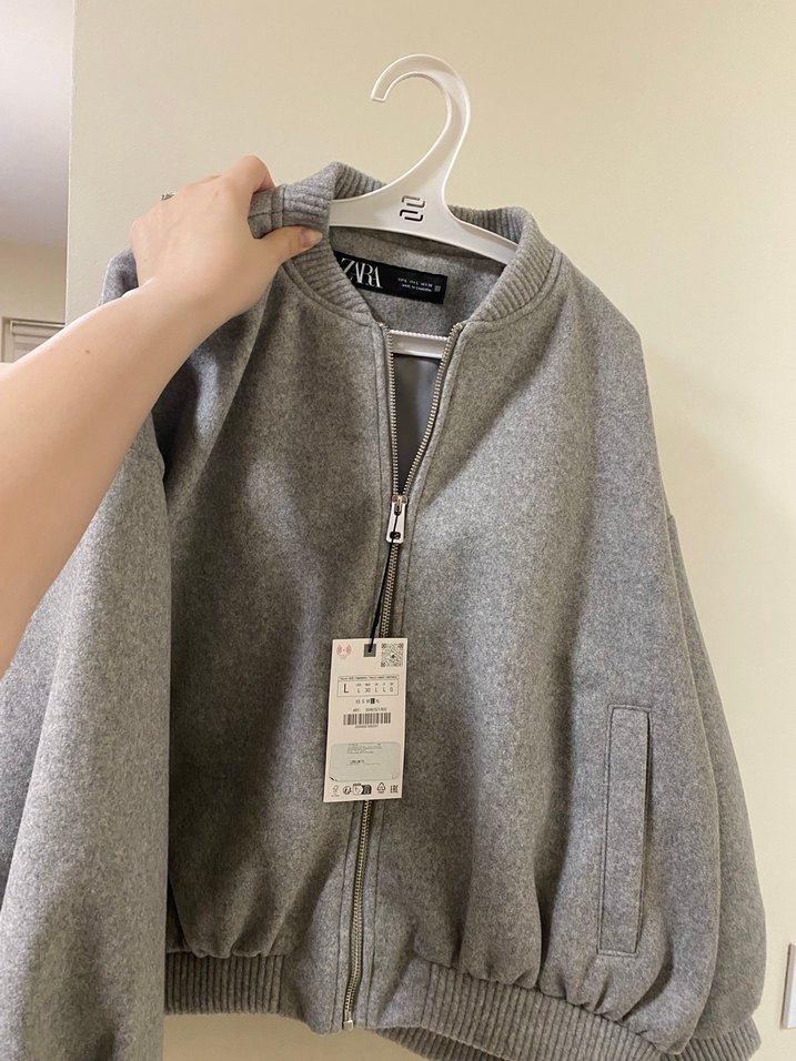 Gri Fermuarlı Kadın Ceket - Görsel 3