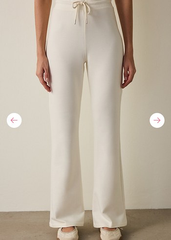 Beyaz Kadın Regular Fit Kumaş Pantolon - Görsel 2