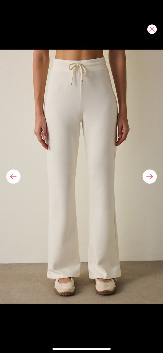 Beyaz Kadın Regular Fit Kumaş Pantolon - Görsel 2