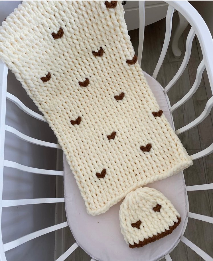 Beyaz  Örgü Bebek Battaniyesi - Görsel 2