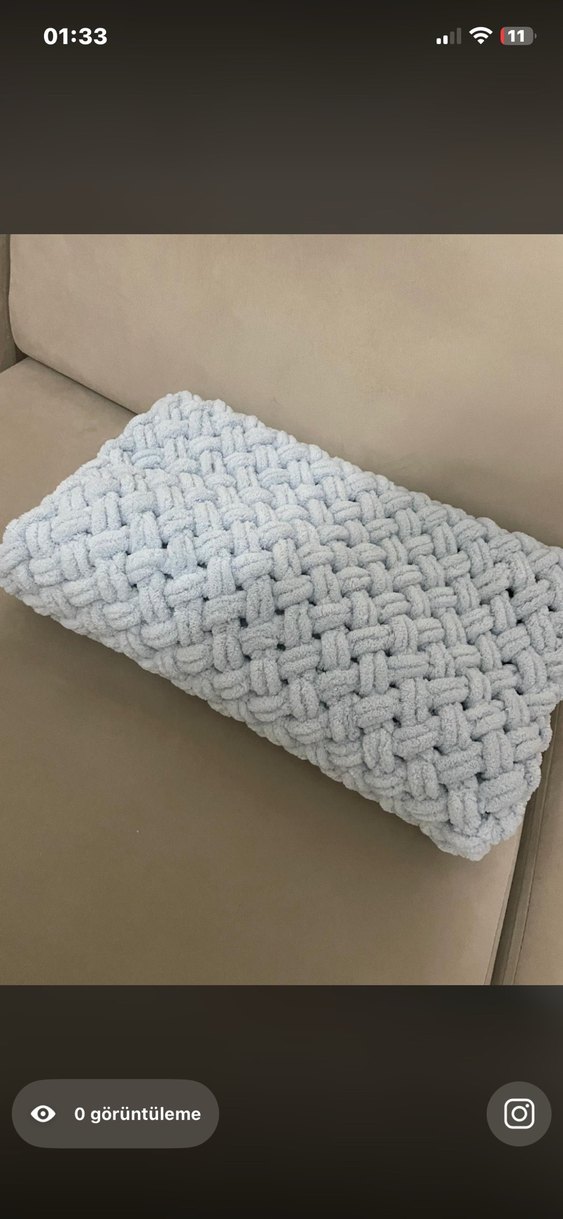 Pastel Renkli Nakışlı Örgü Çocuk Battaniyesi istenilen renkte - Görsel 2