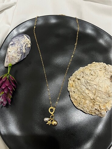 Çelik İstiridye Charm Kolye