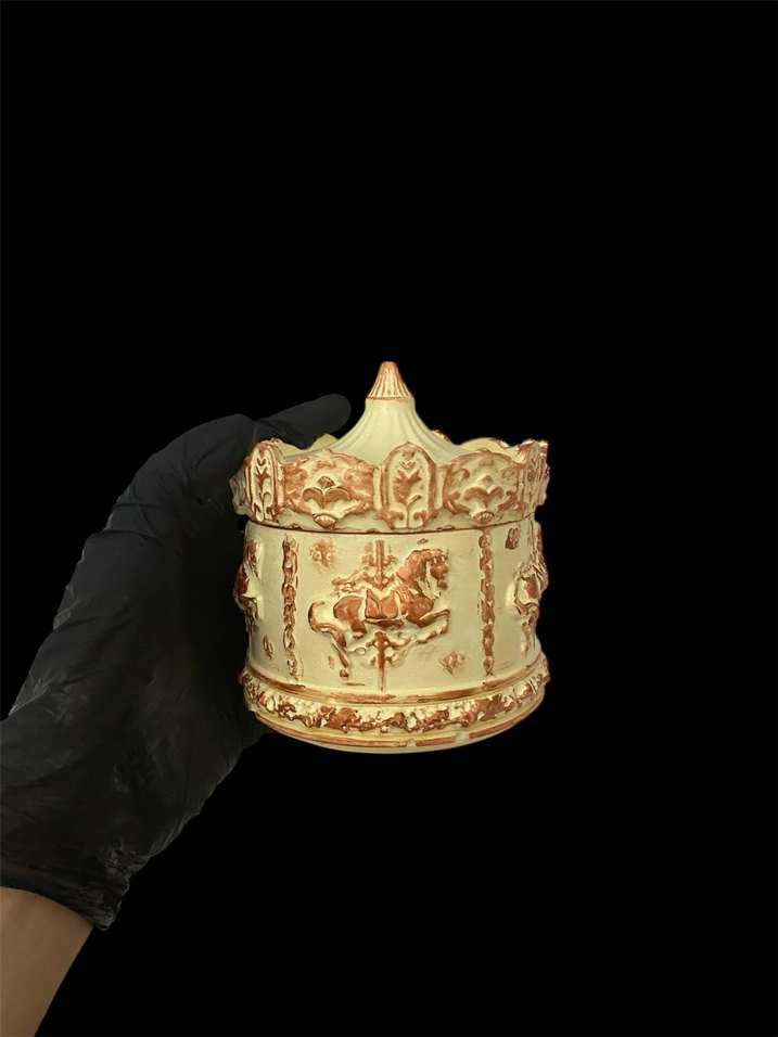 Vintage büyük boy atlıkarınca takı kutusu - Görsel 4