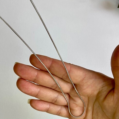 Çelik Geldi Gümüş Düz Unisex Zincir Kolye