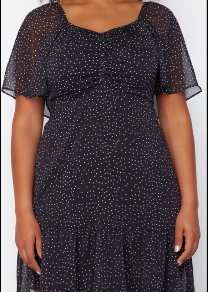 Büyük Beden Şifon Elbise - Görsel 2