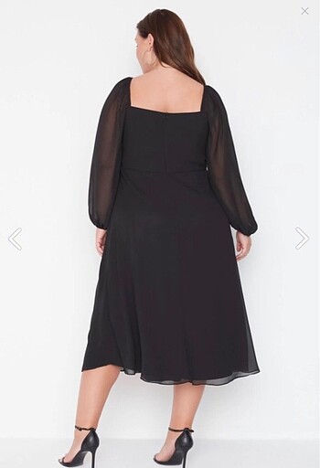 Büyük Beden Şifon Elbise - Görsel 2